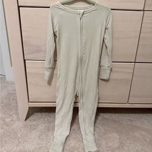 Little sleepies cream zipper onesie